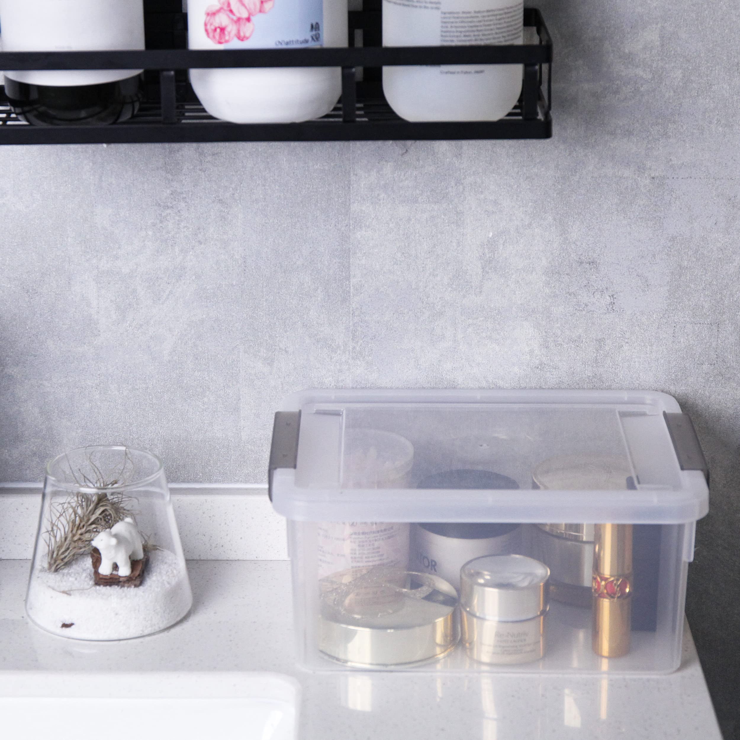 Citylife 6 Packs Small Storage Bins With Lids 3.2 Qt Plastic Storage Containers For Organizing Stackable Clear Storage Boxes