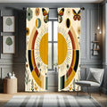 Ambesonne Mid Century Modern Window Curtains, Bohemian Details Of Geometric Sun Butterfly And Leafy Floral, Lightweight Decorati