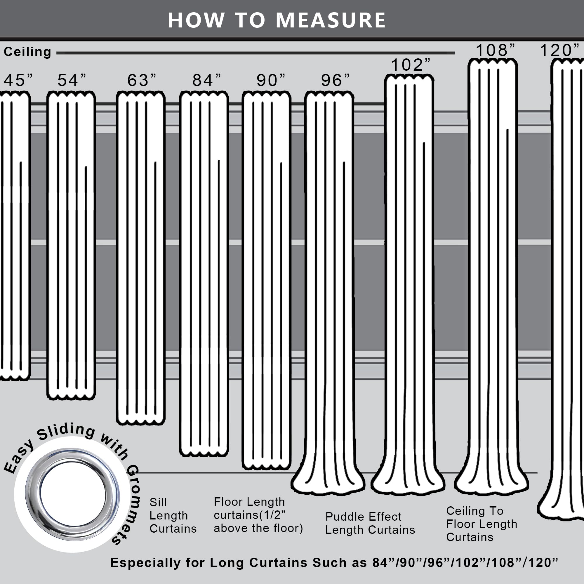 Koufall Black Blackout Curtains For Bedroom 2 Panels 54 Inch Length Sundown Grommet Insulated Thermal Light Blocking Room Darkening Short Solar Curtains For Living Room Office,42X54 Inches Long