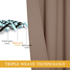Ryb Home Bedroom Window Curtains 63 Inches Length, Room Darkening Privcay Curtains Drapes Thermal Insulated Shades For Bedroom B