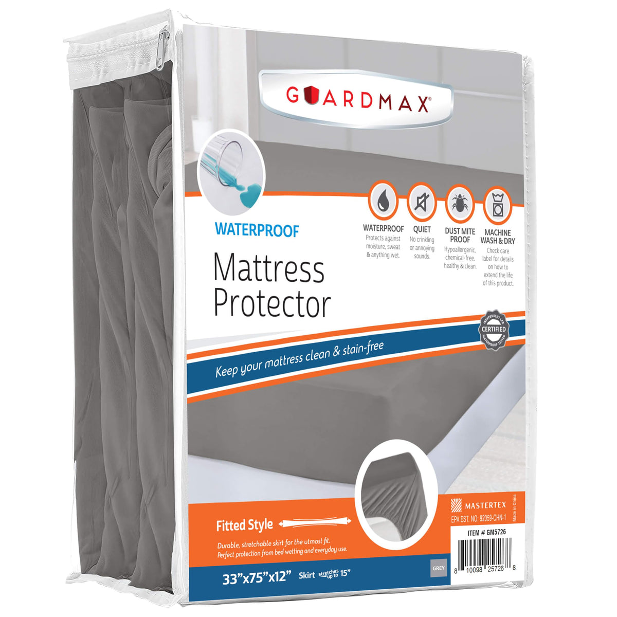 Guardmax Cot Size Waterproof Mattress Protector - Ultra Soft And Hypoallergenic Mattress Protector - Protects Mattress From Dirt