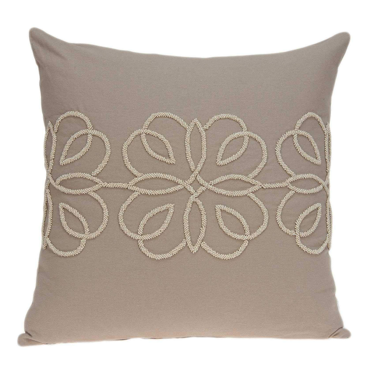 HomeRoots 100% Cotton Parkland Collection Sutra Transitional Tan Pillow Cover with Poly Insert