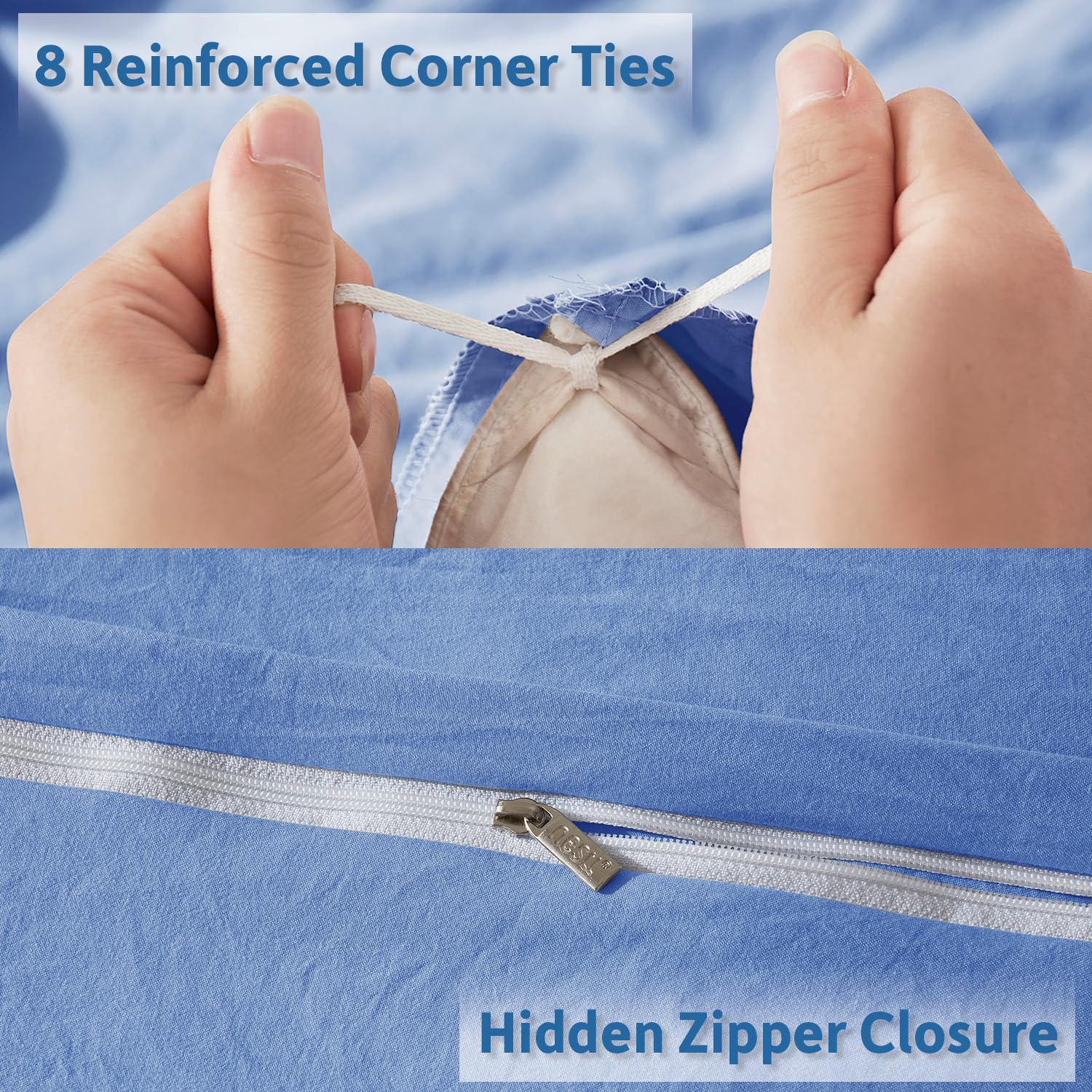 Nestl Twin Duvet Cover Set - Soft Prewashed Calm Blue Duvet Cover Twin/Twin Xl, 2 Piece, With Zipper Closure, 1 Duvet Cover 68X90 Inches And 1 Pillow Sham - No Comforter