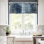 Emvency 2 Pack Valances Window Treatments, Blue Abstract Modern Art Blackout Drapes Adjustable Curtain Valances For Windows Livi