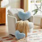 Easttree Heart Pillows, Light Blue Heart Shaped Pillows, Ultra Soft Extra-Large Fluffy Pillows, Love Throw Pillows Gifts, Women