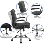 Flash Furniture 5 Piece Rustic Gray Oval Conference Table Set With 4 Black And Chrome Leathersoft Executive Chairs