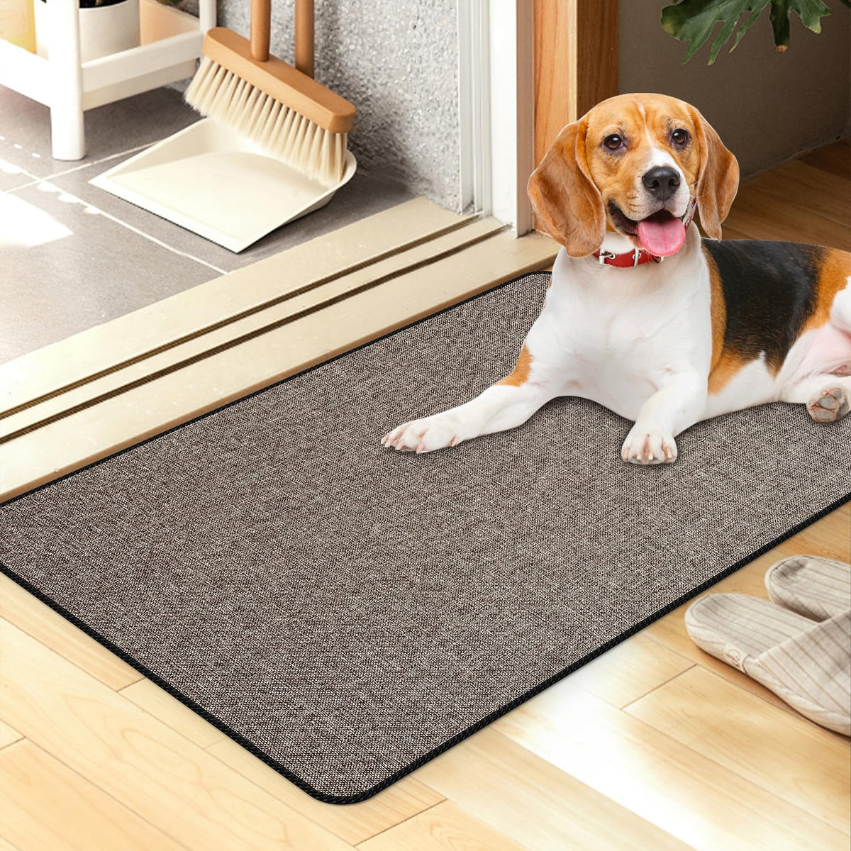 Yancorp Front Door Mat Ultra-Thin 1/10 Inch Entry Rug 24'X 35' Non-Slip Rubber Backing Indoor Doormat For For Entryways, Front