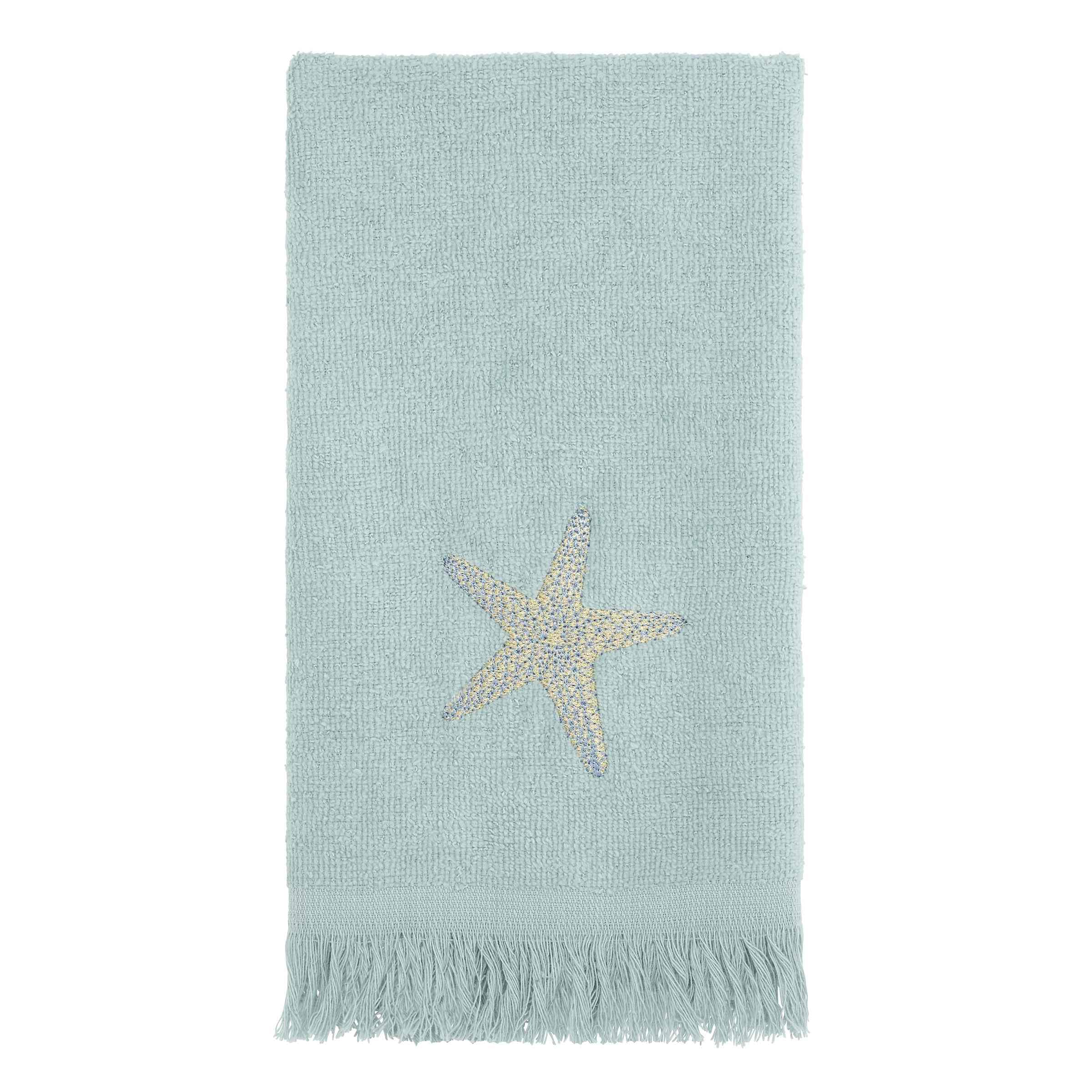 Avanti Linens - Fingertip Towel, Soft & Absorbent Cotton Towel, Coastal Inspired Bathroom Accessories (By the Sea Collection, Mi