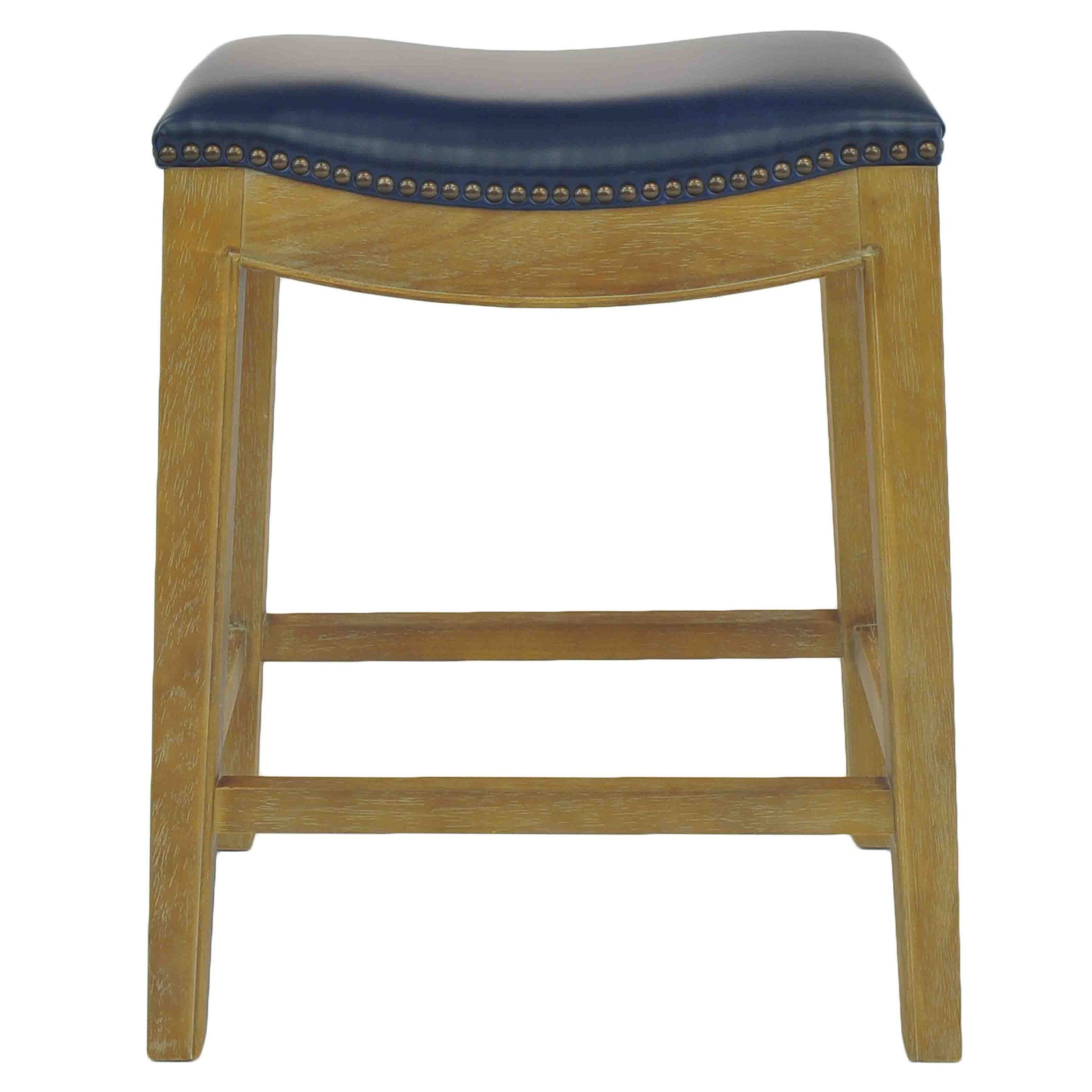 New Pacific Direct Elmo Bonded Leather Counter Stool, Vintage Blue