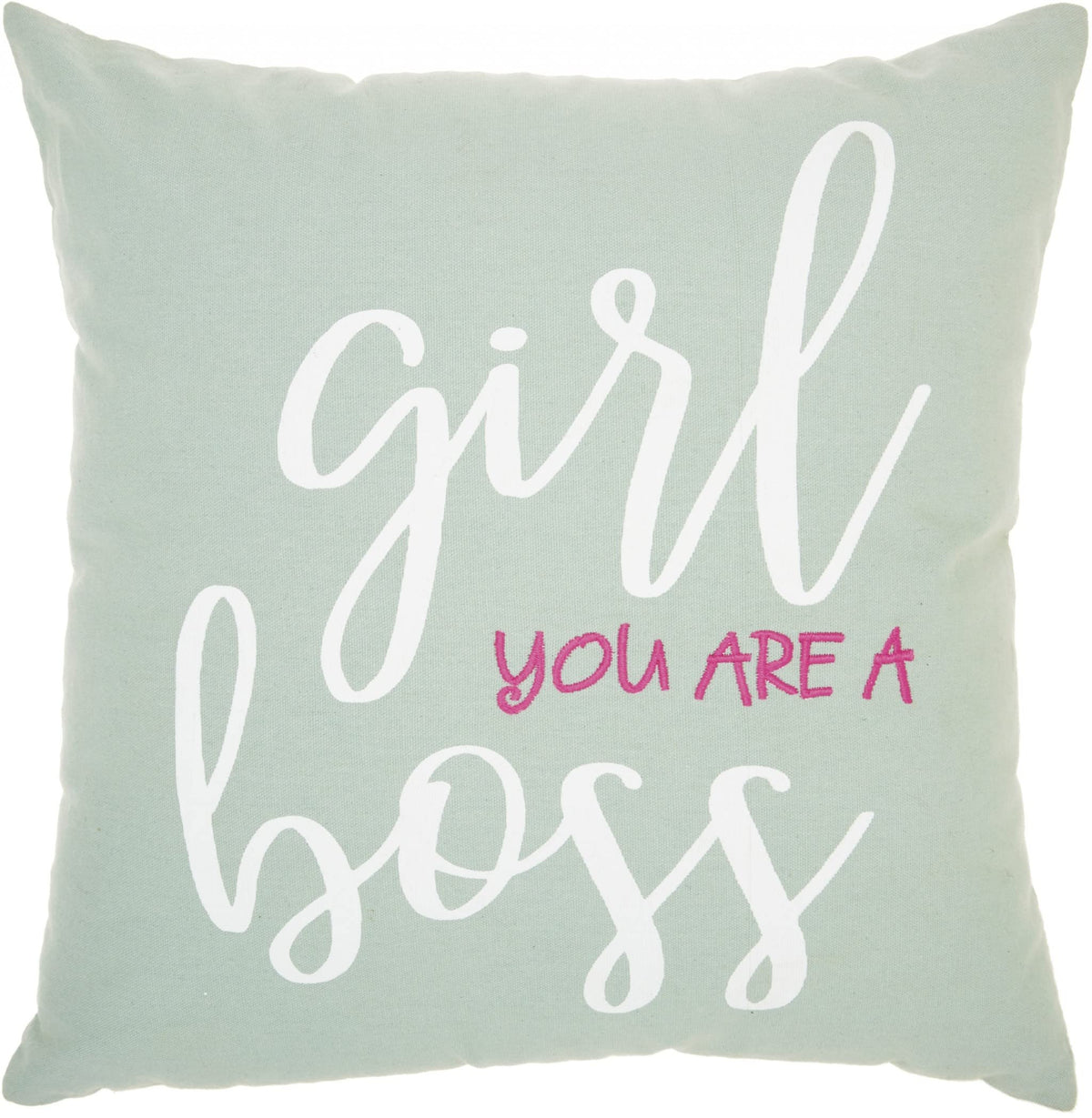 HomeRoots Grey Cotton Girl You are A Boss Throw Pillow