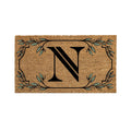 Evergreen Monogram Coir Doormat | Letter N | Front Door Mat For Outdoor Indoor Entrance | 28X16 Inches | Non-Slip Backing Doorwa