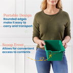 Ecr4Kids Scoop Front Storage Bins, Multipurpose Organization, Green, 10-Piece