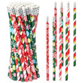 Xqumoi 60Pcs Christmas Pencils with Eraser - #2 HB Xmas Candy Cane Red Green Wood Pencils, School Classroom Student Rewards Offi