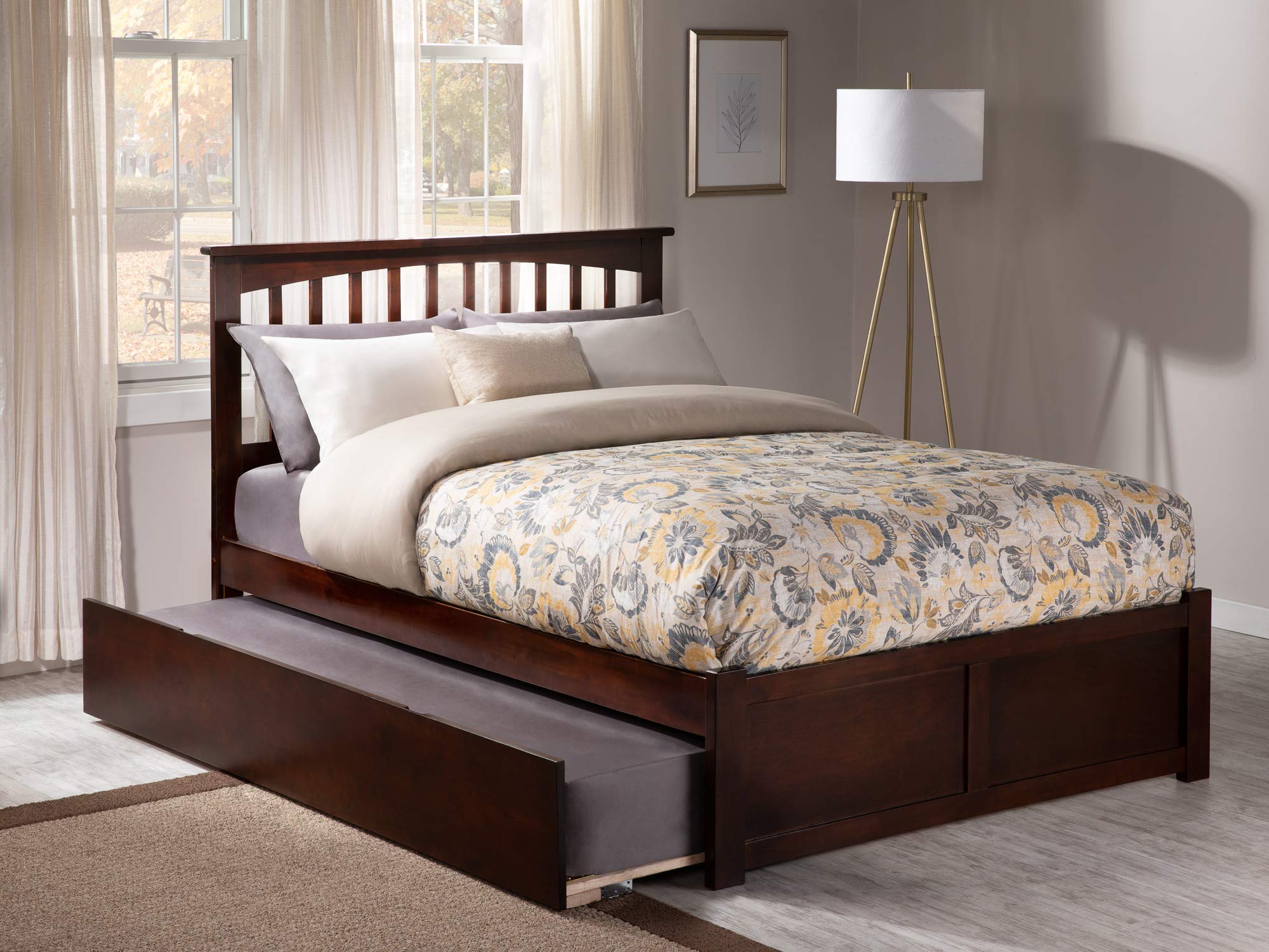 Atlantic Furniture AR8732054 Mission Platform, Full, Walnut