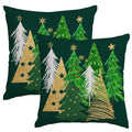 Artmag Christmas Pillow Covers 16X16 Inch Set Of 2 Christmas Tree Green Decorative Throw Pillow Covers Winter Holiday Cushion Ca