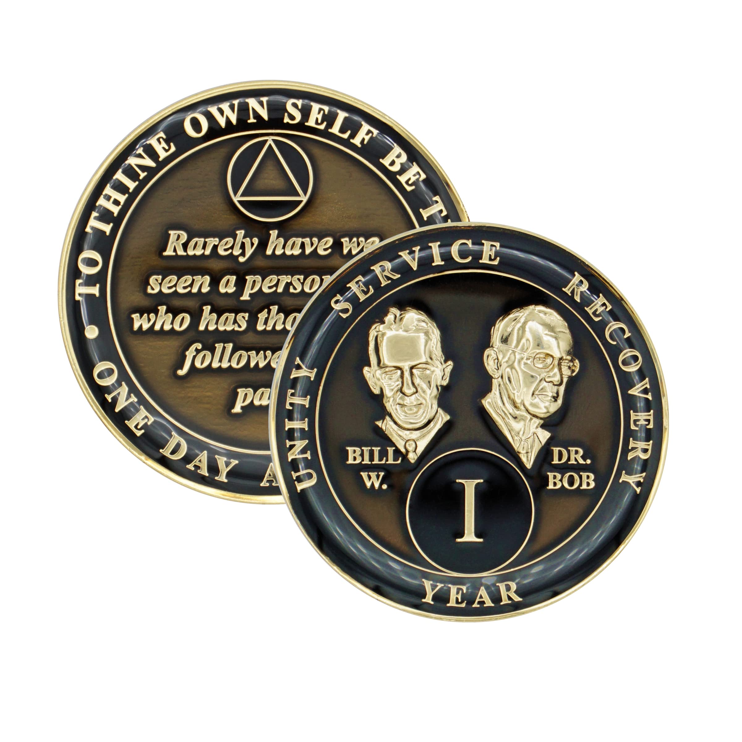 1 Year Sobriety Coin | Founders Triplate Aa Chip | Celebrate Recovery Anniversary Token | Alcoholics Anonymous Gift (Translucent