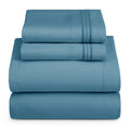 Hearth & Harbor Full Size Sheets - 4 Piece Bed Sheet Set, Hotel Luxury Double Brushed Bed Sheets - Extra Soft Bedding Sheets & Pillowcases, Full, Blue Heaven