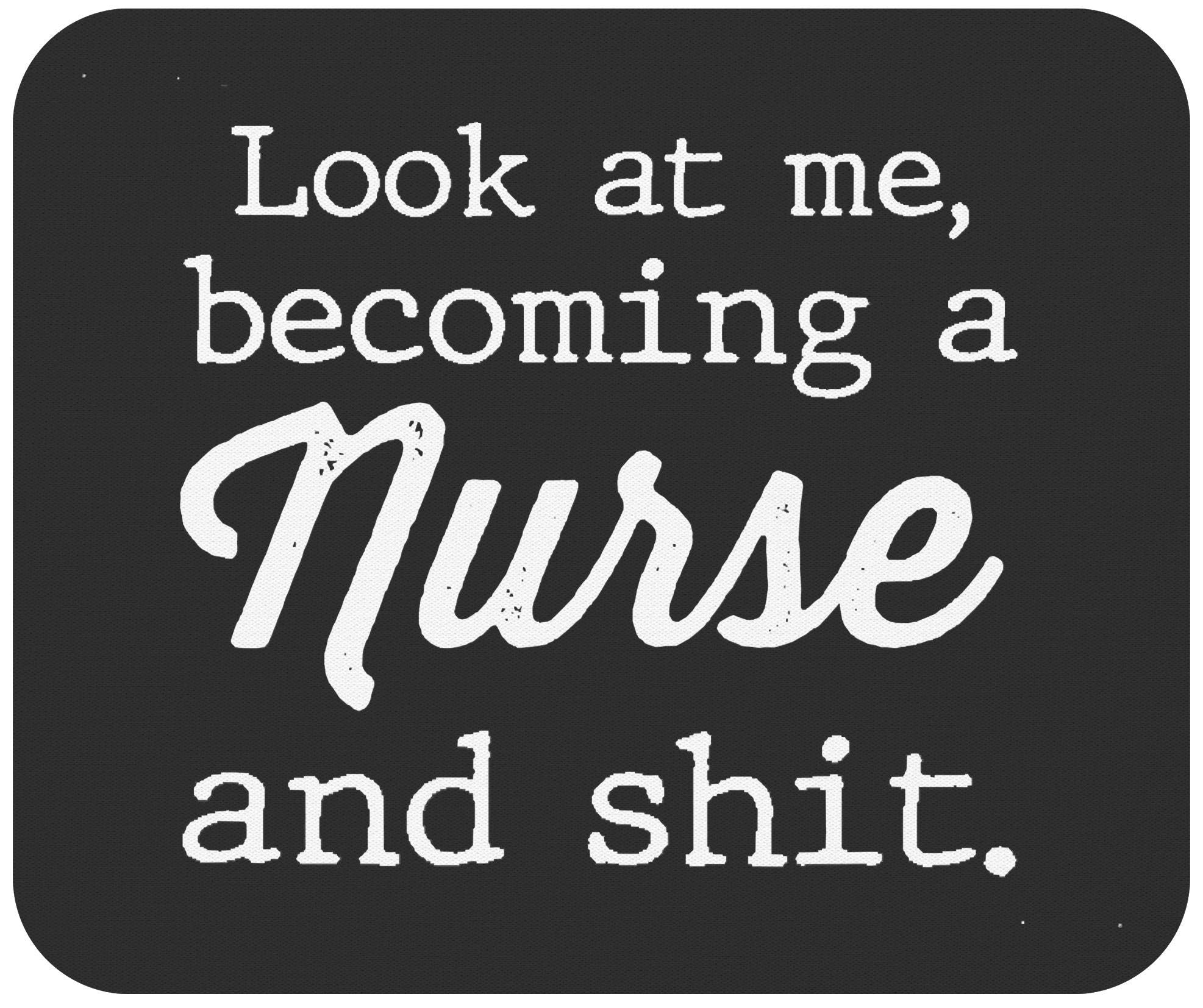 Nurse 9' Mousepad Nursing Mousemat - Nursing Student Gifts Women Girls Nurse Themed Graduation Black Office Poster Mouse Mat Mo