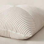 Topfinel Cream White Decorative Neutral Throw Pillow Covers 18X18 Inch For Couch Sofa Bed, Soft Corduroy Striped Patchwork Windm