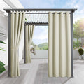 Ryb Home Outdoor Patio Curtains - Blackout Curtains Windproof Water Repel Curtains For Cabana Canopy Gazebo Pavilion Corridor Beach Deck, 52 Inches Wide X 108 Inches Long, 1 Pc, Beige