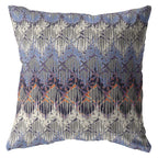 HomeRoots Muted Purple 16â€ Blue Gray Hatch Decorative Suede Throw Pillow