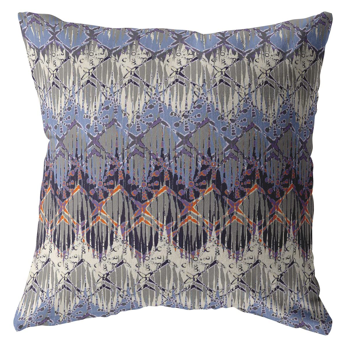 HomeRoots Muted Purple 16â€ Blue Gray Hatch Decorative Suede Throw Pillow
