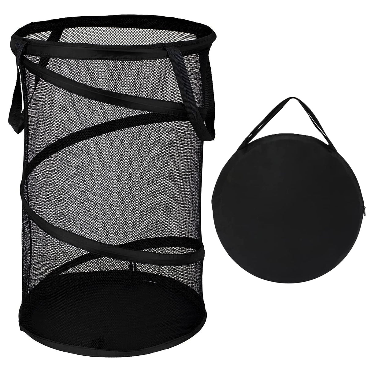 BATTOO Collapsible Laundry Basket Foldable Mesh Pop Up Hamper with Handles for Laundry Room, Bathroom, Kids Room, College Dorm, 