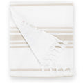 Laguna Beach Textile Co. Soft Turkish Fouta Beach Towel - White & Dune Tan, 400 GSM