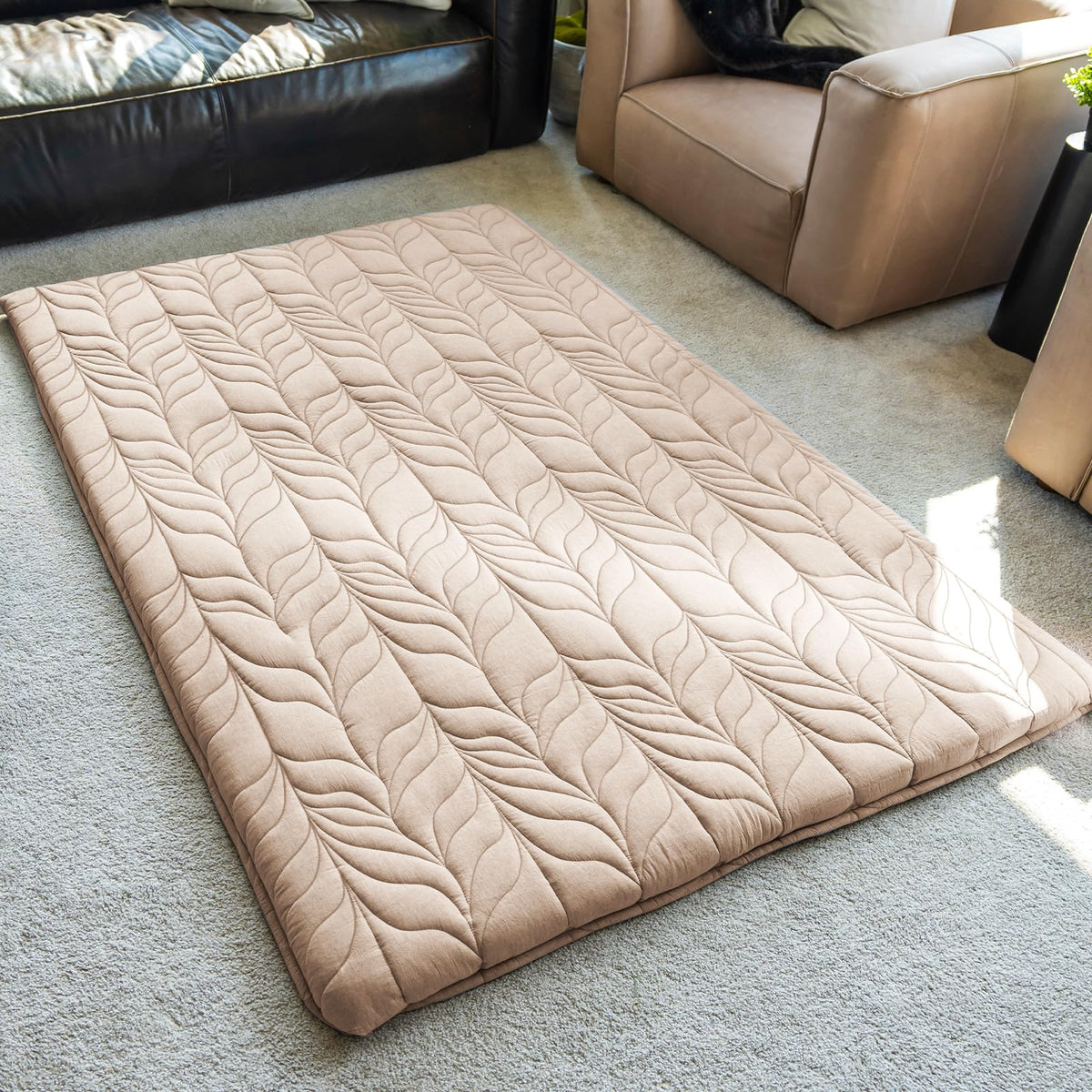 ZonLi Japanese Floor Mattress Futon Mattress Twin Size, Thicken Roll Up Tatami Mat w/ 100% Cotton Washable Cover, Portable & Fol