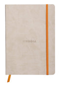 Rhodia 117405C - Beige Flexible Notebook - A5 - Lined - 160 Pages - Ivory Clairefontaine Paper 90 G/M - Bookmark, Elastic Closur
