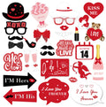 CRAWPROP 30PCS Valentines Day Party Photo Booth Props Supplies Selfie Accessories for Valentine's Day Wedding Birthday Party Dec