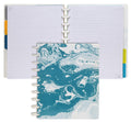 Talia Discbound Notebooks, Planner, Customizable, (Teal Marble Flow, Midsize (7.5In X 9.75In))