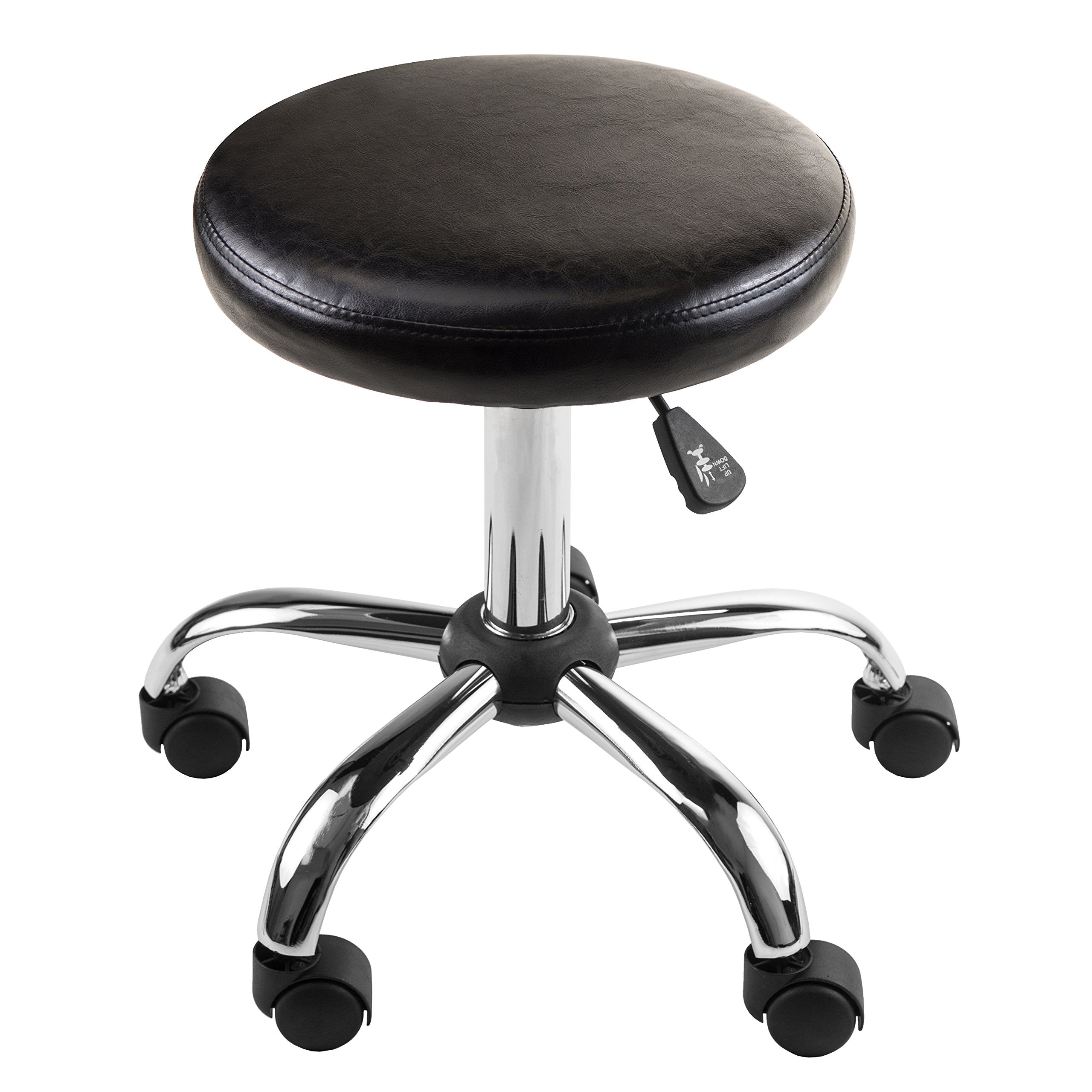Winsome Wood Clark Round Cushion Swivel Stool with Adjustable Height