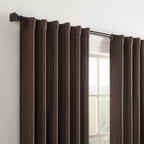 Eclipse Fresno Modern Blackout Thermal Rod Pocket Window Curtain For Bedroom (1 Panel), 52 In X 63 In, Espresso