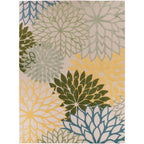 Nourison Aloha Indoor/Outdoor Green Multicolor 12' X 15' Area Rug, Easy Cleaning, Non-Shedding, Bed Room, Living Room, Dining Room, Backyard, Patio, Deck (12X15)