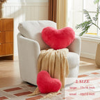 Easttree Heart Pillows, Carmine Heart Shaped Pillows, Ultra Soft Extra-Large Fluffy Pillows, Love Throw Pillows Gifts, Women Gir