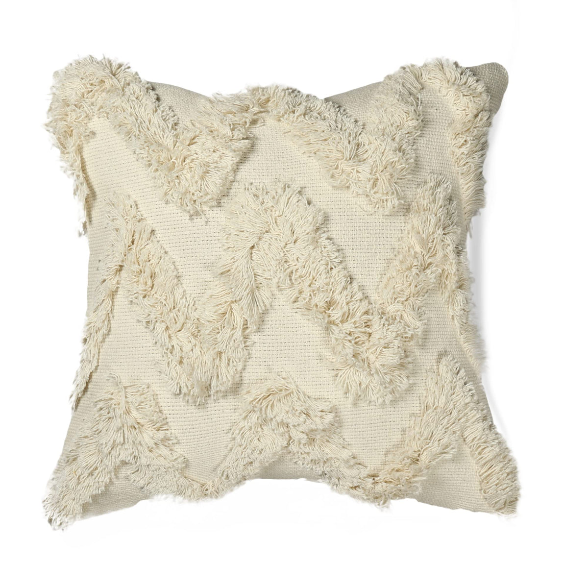 Sashaa World Ivory Chevron Tufted Cushion Cover | Modern Decorative Pillow Case For Sofa, Living Room, Or Bedroom | Stylish & Ne