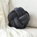 Vbgya Knot Pillow Ball, Soft Decorative Throw Pillows Cushion, 11 Inch Round Plush Knotted Pillows Black Pillow, Modern Home Thr