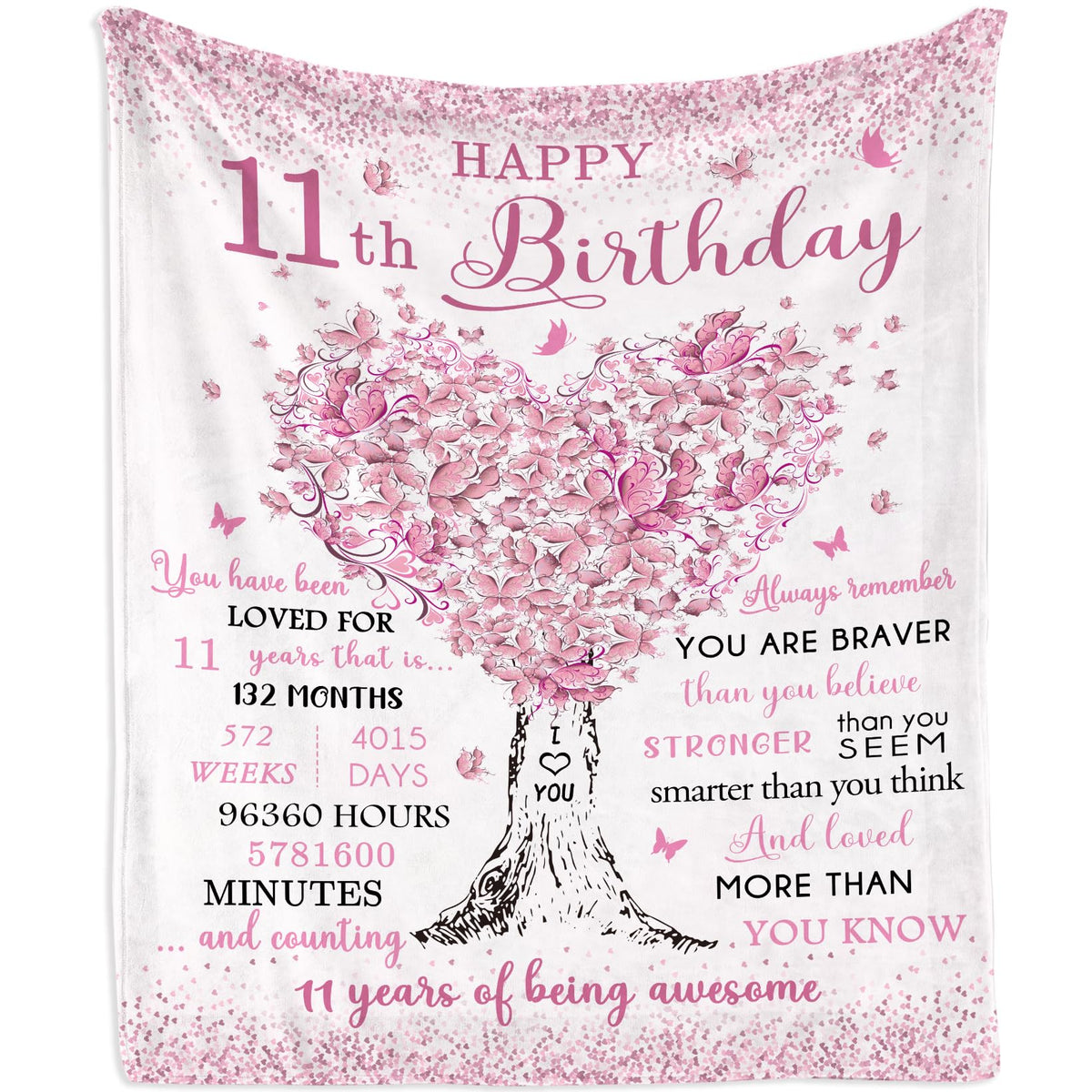 Mubpean Gifts For 11 Year Old Girls Blanket 60'X50', Birthday Gifts For 11 Year Old Girls, 11 Year Old Girl Birthday Gifts, 11