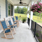 Rave Pacific Blue Porch Rocker Cushions - Extra-Large - Indoor-Outdoor, Fade Resistant, Weather Resistant - Latex Foam Fill Rock
