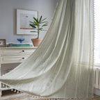 Colorbird Sage Green Curtains 84 Inch Length, 2 Panels Boho Linen Curtains For Bedroom,Room Darkening Curtains & Drapes, Embroid