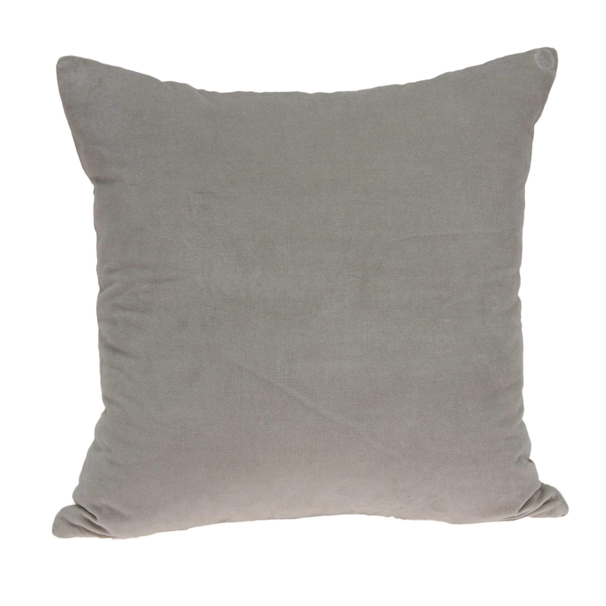 HomeRoots 50% Cotton, 50% Viscose Parkland Collection Emma Transitional Grey Solid Pillow Cover with Poly Insert