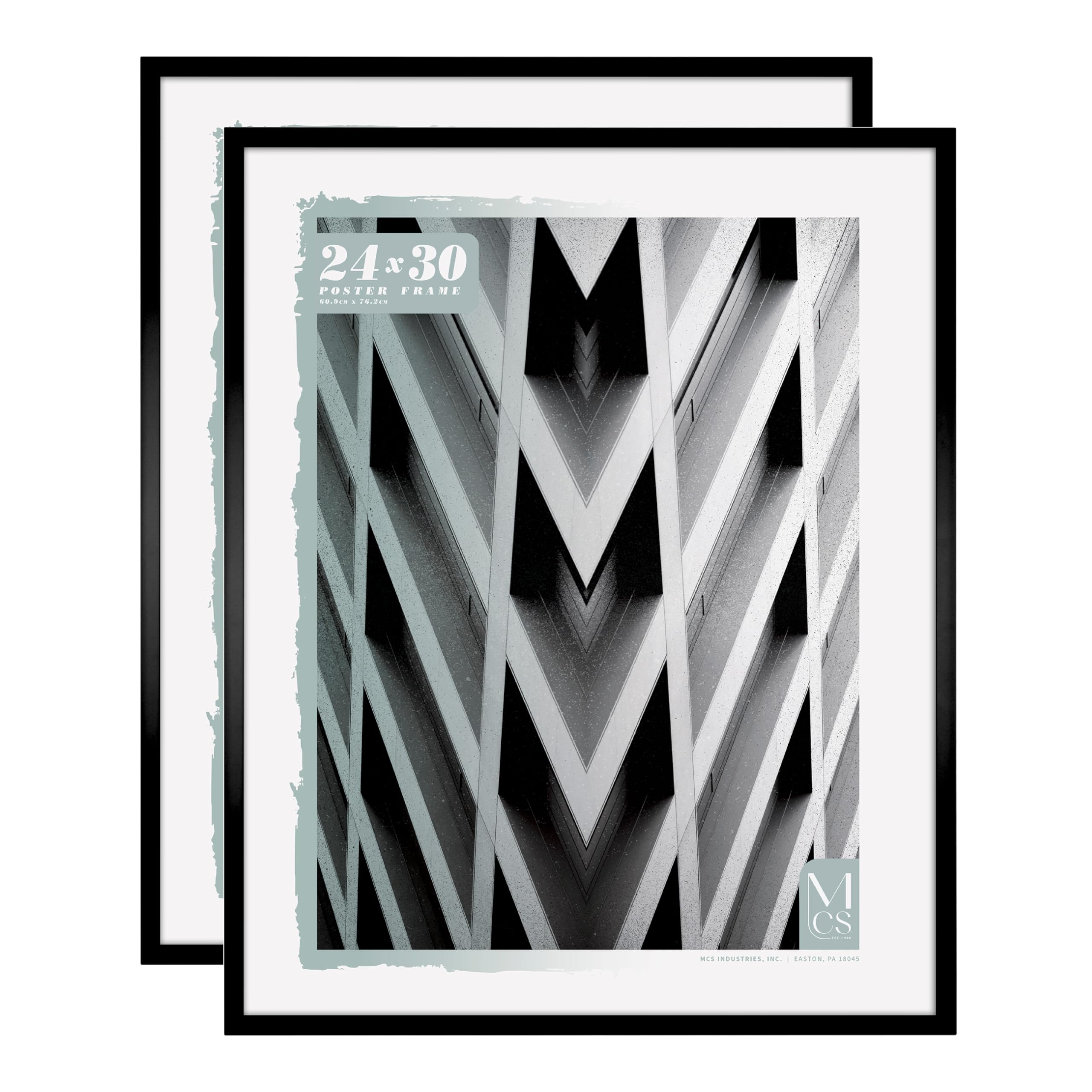 MCS Foundation 24x30 Poster Frame Traditional Black, Vertical & Horizontal Wall Hanging Large Picture Frame for Photos, Posters 