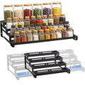 Expandable Spice Rack Organizer for Cabinet 4 Tier Spicy Shelf Black 1Pack