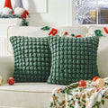 Cocoploceus Set Of 2 Forest Green Throw Pillow Covers 18X18 Decorative Farmhouse Pillow Covers Velvet Square Cushion Covers Bubb