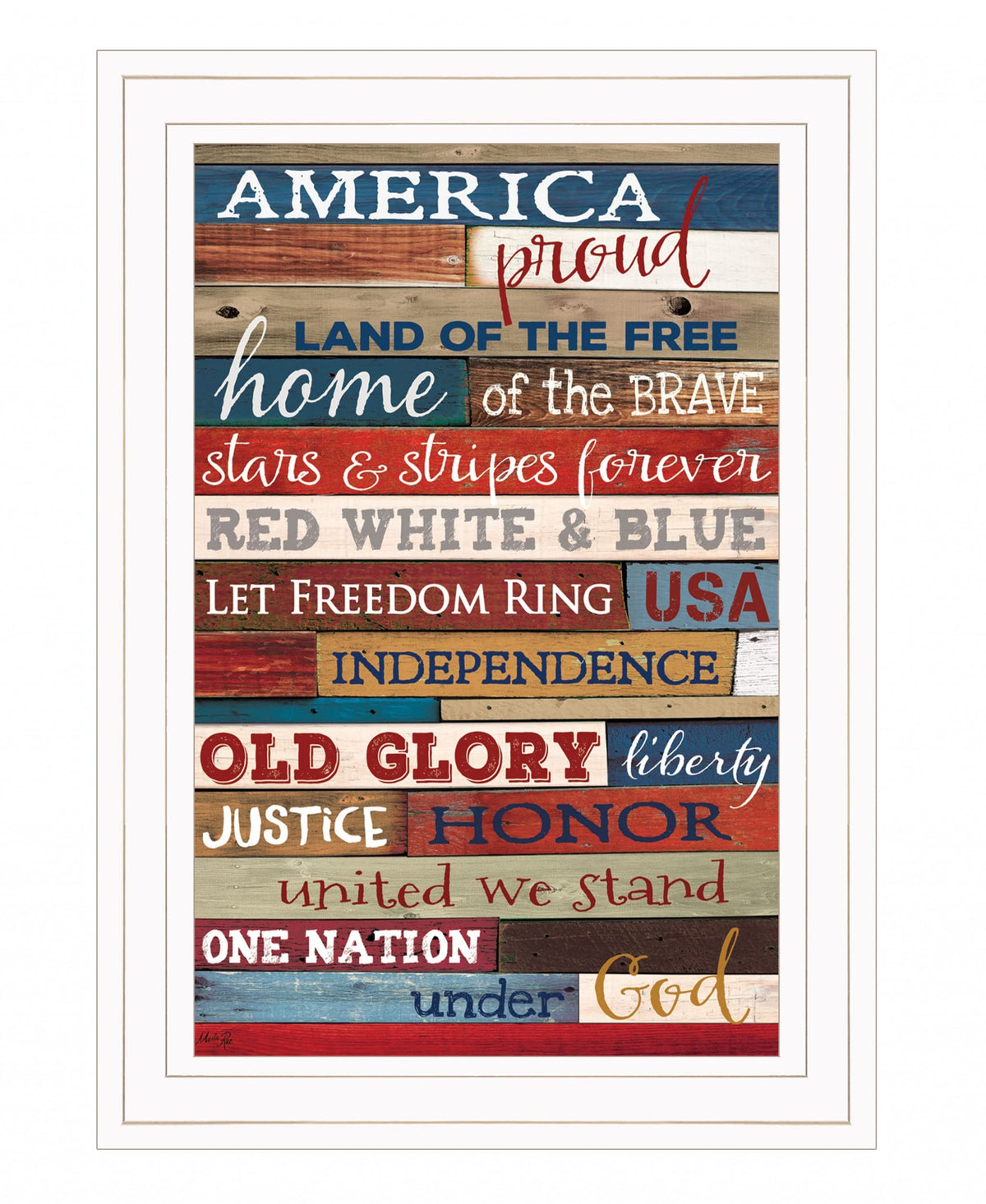 America Proud 2 White Framed Print Wall Art