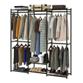 VicHomey Wardrobe Closet Tall Size, Clothes Rack with Hanging Areas and Storage Shelves, Closet Organizers and Storage, Free Sta