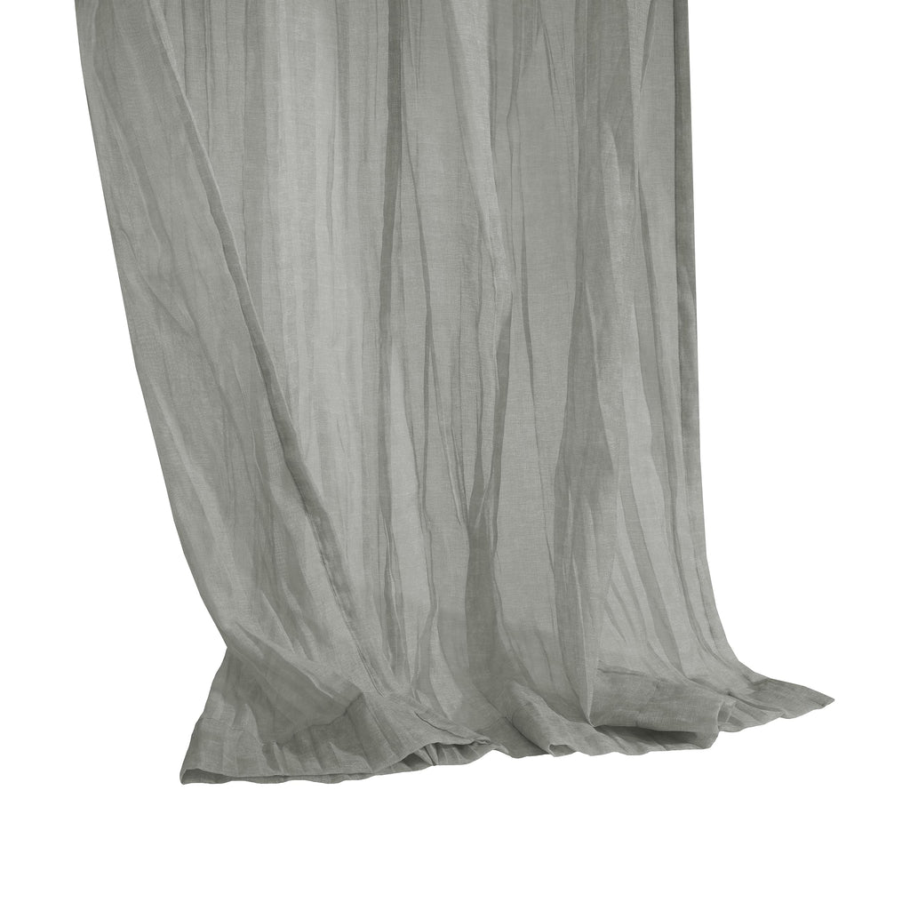 Richmark International Paloma Sheer Dual Header Curtain Panel 52 X 108 In Grey