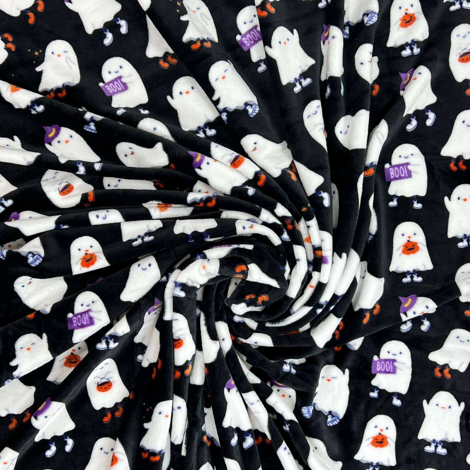 Halloween Ghost Throw Blanket For Bed Couch Chair Living Room Soft Warm Fleece Plush Blanket, (Black White Ghost Bash) Oversized