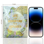 Holoary Photo Albums 4X6 100 Photos, Small Size 1 Picture Per Page, 100 Pockets 4''X6'', Printed Book Cover Old Map Adventure Tr